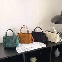 Women's Small Canvas Solid Color Basic Streetwear Cylindrical Zipper Shoulder Bag Handbag Crossbody Bag main image 1