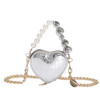 Women's Mini All Seasons Pu Leather Solid Color Vintage Style Heart-shaped Zipper Handbag sku image 4