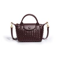 Women's Small Pu Leather Solid Color Vintage Style Dumpling Shape Zipper Shoulder Bag Handbag Crossbody Bag sku image 9