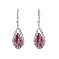 Wholesale Jewelry Lady Water Droplets Alloy Artificial Crystal Inlay Drop Earrings main image 3