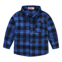 Spring And Autumn New Children's Clothing Wholesale European And American Boys' Plaid Shirt Brushed Children Children's Shirt main image 3