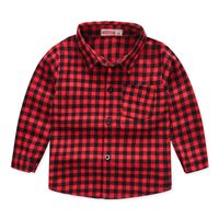 Primavera Y Otoño Nueva Ropa Para Niños Al Por Mayor Camisa A Cuadros De Niños Europeos Y Americanos Camisa Cepillada Para Niños main image 6