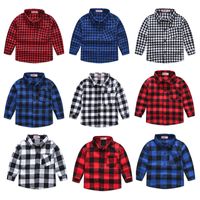 Spring And Autumn New Children's Clothing Wholesale European And American Boys' Plaid Shirt Brushed Children Children's Shirt main image 1