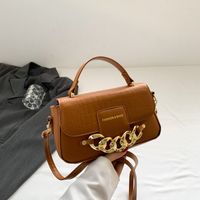 Women's All Seasons Pu Leather Solid Color Streetwear Chain Square Magnetic Buckle Handbag sku image 5