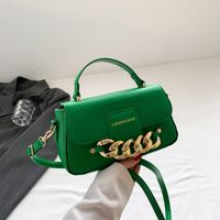 Women's All Seasons Pu Leather Solid Color Streetwear Chain Square Magnetic Buckle Handbag sku image 4