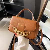 Women's All Seasons Pu Leather Solid Color Streetwear Chain Square Magnetic Buckle Handbag main image 2