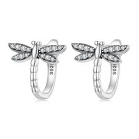 1 Pair Cartoon Style Artistic Snake Inlay Sterling Silver Zircon Ear Studs main image 2