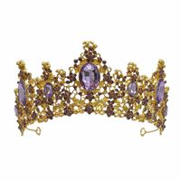 Glamour Luxueux Dame Couronne Alliage Placage Incruster Zircon Couronne sku image 3