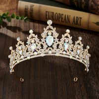 Glamour Luxueux Dame Couronne Alliage Placage Incruster Zircon Couronne sku image 6