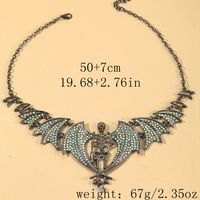 Exaggerated Punk Wings Skull Rhinestones Alloy Wholesale Bracelets Earrings Necklace main image 4
