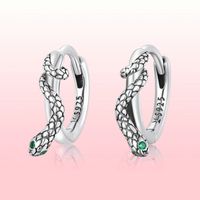 1 Pair Cartoon Style Artistic Snake Inlay Sterling Silver Zircon Ear Studs main image 3
