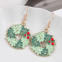 1 Pair Simple Style Christmas Tree Enamel Alloy Drop Earrings sku image 6