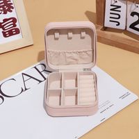 Simple Style Solid Color Pu Leather Jewelry Boxes main image 1