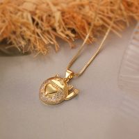 Simple Style Commute Cat Copper 18k Gold Plated Zircon Pendant Necklace In Bulk main image 3