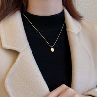 Acier Inoxydable 304 Plaqué Or 18K Style Vintage Style Simple Placage Lettre Couleur Unie Collier main image 3