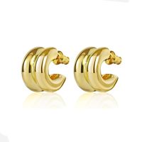 1 Pair Casual Color Block Polishing Plating Stainless Steel 18K Gold Plated Ear Studs sku image 2