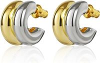 1 Pair Casual Color Block Polishing Plating Stainless Steel 18K Gold Plated Ear Studs sku image 3