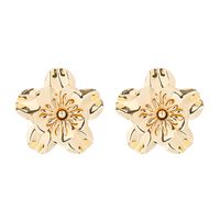 Wholesale Jewelry Elegant Flower Petal Alloy Gold Plated Silver Plated Plating Ear Studs sku image 1