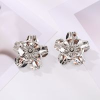 Wholesale Jewelry Elegant Flower Petal Alloy Gold Plated Silver Plated Plating Ear Studs main image 5
