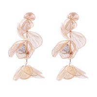 1 Pair Elegant Flower Petal Plating Alloy Gold Plated Silver Plated Drop Earrings main image 3