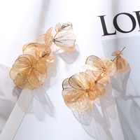 1 Pair Elegant Flower Petal Plating Alloy Gold Plated Silver Plated Drop Earrings main image 5