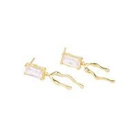 1 Pair Simple Style Square Inlay Sterling Silver Zircon Drop Earrings main image 2