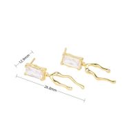 1 Pair Simple Style Square Inlay Sterling Silver Zircon Drop Earrings sku image 2