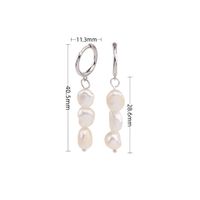 1 Pair Simple Style Round Beaded Sterling Silver Drop Earrings sku image 1