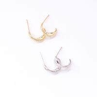1 Pair Simple Style Solid Color Inlay Sterling Silver Zircon Ear Studs main image 6