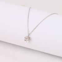 Simple Style Flower Sterling Silver Pearl Pendant Necklace In Bulk main image 3