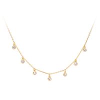 Simple Style Solid Color Sterling Silver 18k Gold Plated Zircon Necklace In Bulk main image 2