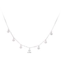 Simple Style Solid Color Sterling Silver 18k Gold Plated Zircon Necklace In Bulk sku image 1