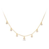 Simple Style Solid Color Sterling Silver 18k Gold Plated Zircon Necklace In Bulk sku image 2