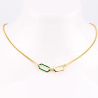 Sweet Color Block Sterling Silver 18k Gold Plated Necklace In Bulk main image 1