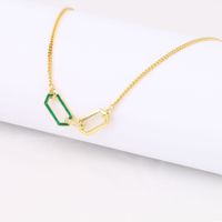 Sweet Color Block Sterling Silver 18k Gold Plated Necklace In Bulk main image 4