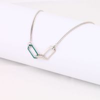 Sweet Color Block Sterling Silver 18k Gold Plated Necklace In Bulk main image 3