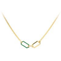 Sweet Color Block Sterling Silver 18k Gold Plated Necklace In Bulk main image 2
