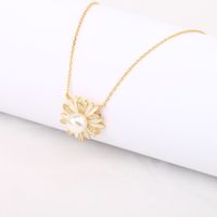 Sweet Flower Sterling Silver Zircon Pendant Necklace In Bulk main image 4
