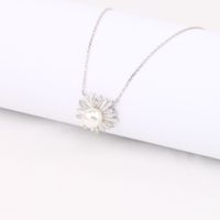 Sweet Flower Sterling Silver Zircon Pendant Necklace In Bulk main image 3