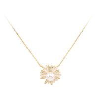 Sweet Flower Sterling Silver Zircon Pendant Necklace In Bulk main image 2