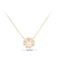 Sweet Flower Sterling Silver Zircon Pendant Necklace In Bulk sku image 2