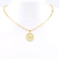 Retro Solid Color Sterling Silver 18k Gold Plated Zircon Pendant Necklace In Bulk main image 1