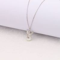 Simple Style Cartoon Character Sterling Silver Pearl Pendant Necklace In Bulk main image 3