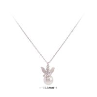 Simple Style Cartoon Character Sterling Silver Pearl Pendant Necklace In Bulk sku image 1