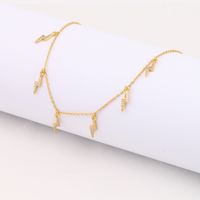 Simple Style Solid Color Sterling Silver 18k Gold Plated Zircon Necklace In Bulk main image 4