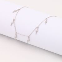 Simple Style Solid Color Sterling Silver 18k Gold Plated Zircon Necklace In Bulk main image 3