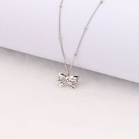Cute Bow Knot Sterling Silver 18k Gold Plated Pendant Necklace In Bulk main image 3