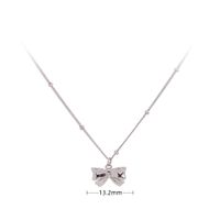Cute Bow Knot Sterling Silver 18k Gold Plated Pendant Necklace In Bulk sku image 1