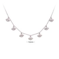 Simple Style Round Sterling Silver 18k Gold Plated Zircon Necklace In Bulk sku image 1