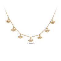 Simple Style Round Sterling Silver 18k Gold Plated Zircon Necklace In Bulk sku image 2